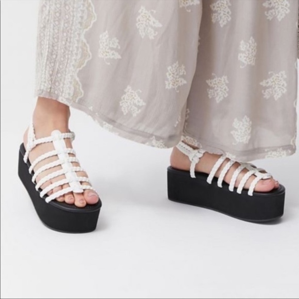 Urban Outfitters White Platform Sandals